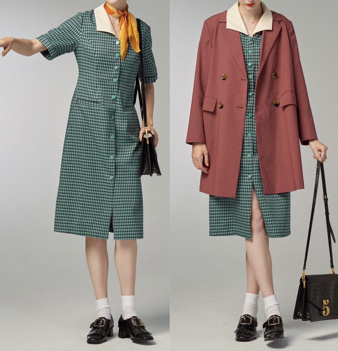 3月23日(月)再販開始 《メニュー表で顔を隠してる》Dress / Green