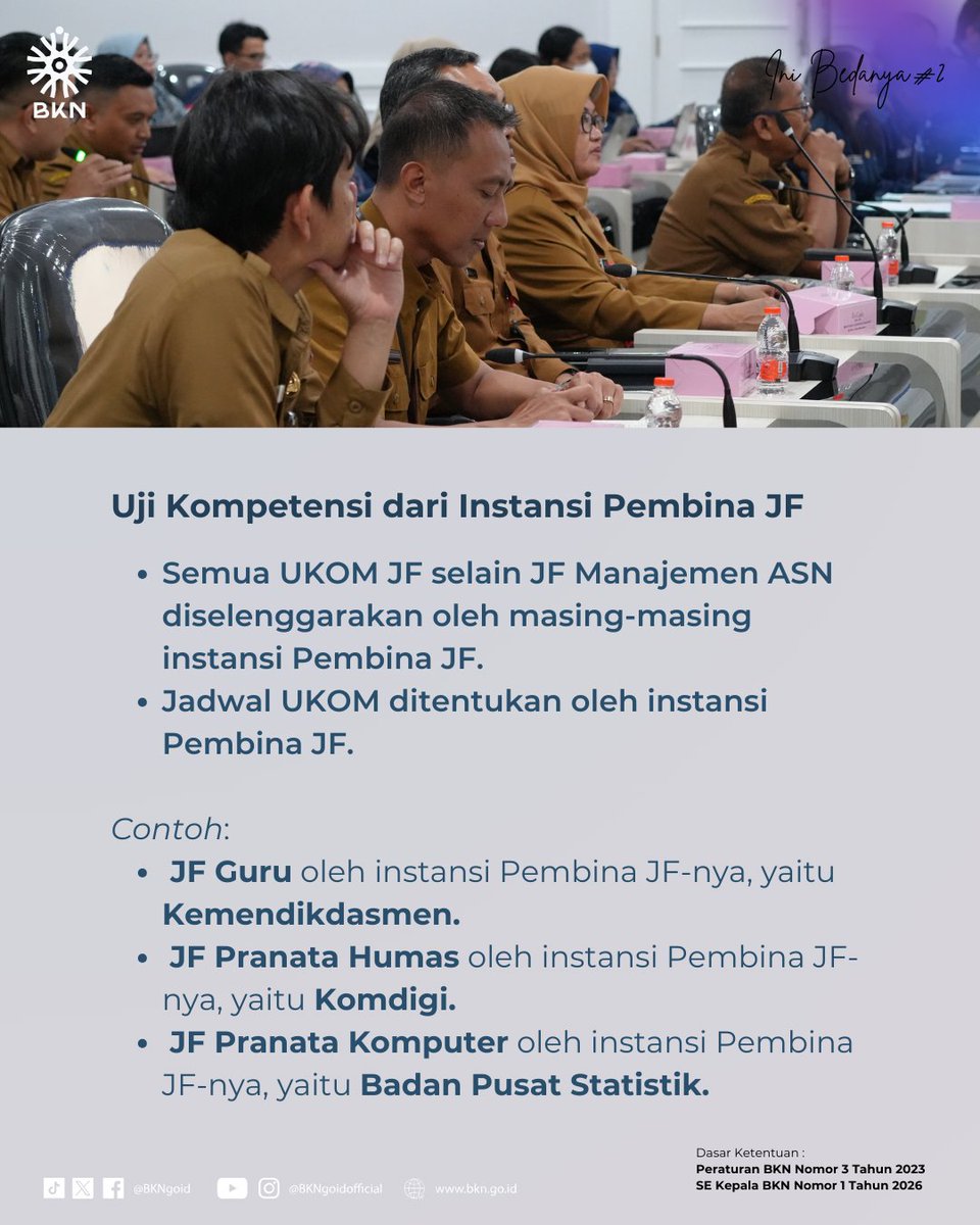 BKNgoid's tweet photo. Sobat BKN masih suka keliru membedakan jadwal UKOM di BKN dengan instansi pembina JF lainnya?
Ini Bedanya!
Nantikan info beda-beda lainnya π
#InfoASN #BKN #IniBedanya https://t.co/lSI1mOIAUa