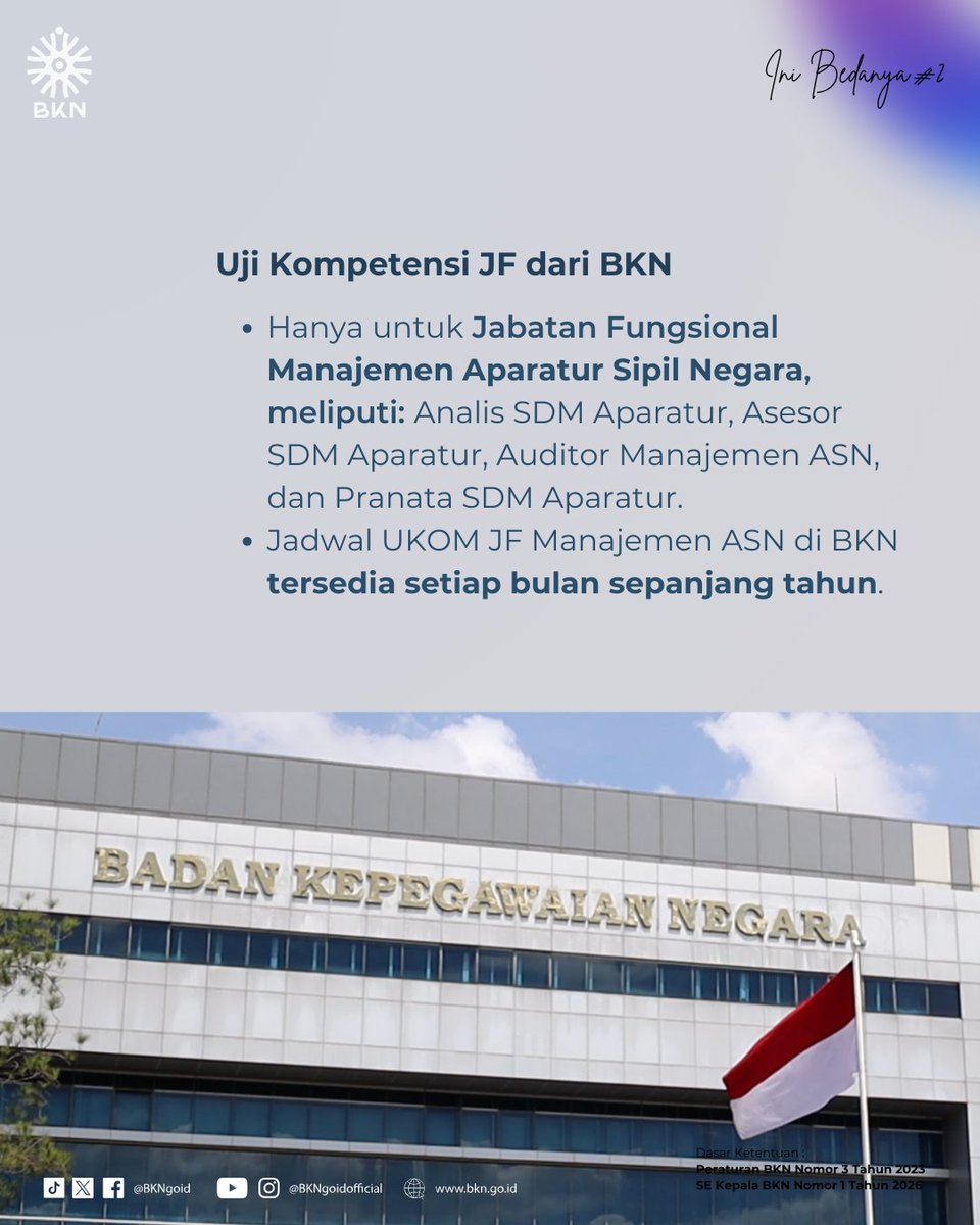 BKNgoid's tweet photo. Sobat BKN masih suka keliru membedakan jadwal UKOM di BKN dengan instansi pembina JF lainnya?
Ini Bedanya!
Nantikan info beda-beda lainnya π
#InfoASN #BKN #IniBedanya https://t.co/lSI1mOIAUa