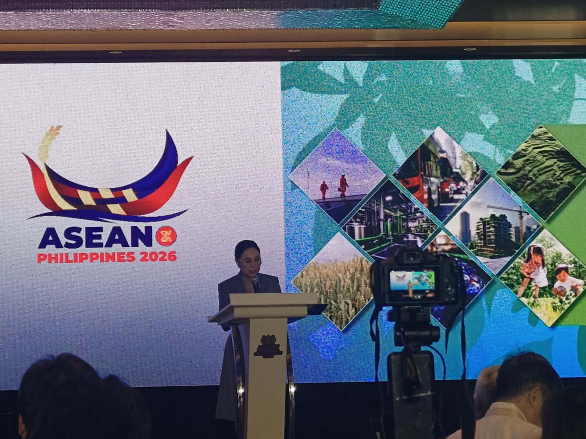 leigons20's tweet photo. Happening now: Department of Trade and Industry Secretary Ma. Cristina Roque delivers her speech at the launch of the "Advancing the Green Economy Transition in ASEAN" report on Thursday (March 12, 2026) in Ascott, BGC. @pnagovph https://t.co/VSFxJ6IevH