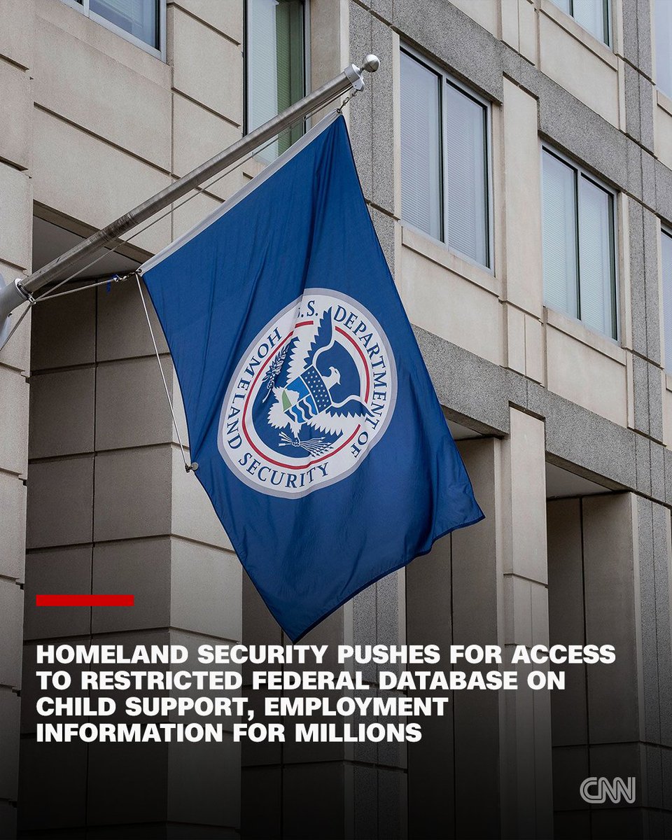 The Department of Homeland Security is seeking to gain access to a trove of federal information that is intended to support the collection of child support payments but could potentially be used for immigration enforcement purposes, sources tell CNN. cnn.it/4umwiYo