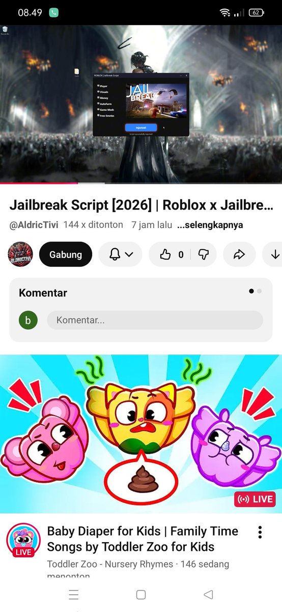 IndraSugiono88's tweet photo. “Hello @TeamYouTube My YouTube channel has been hacked. I cannot access my account. Please help me recover it.”, and now he upload vidio have link phising..@youtube https://t.co/twIG4qj5eX