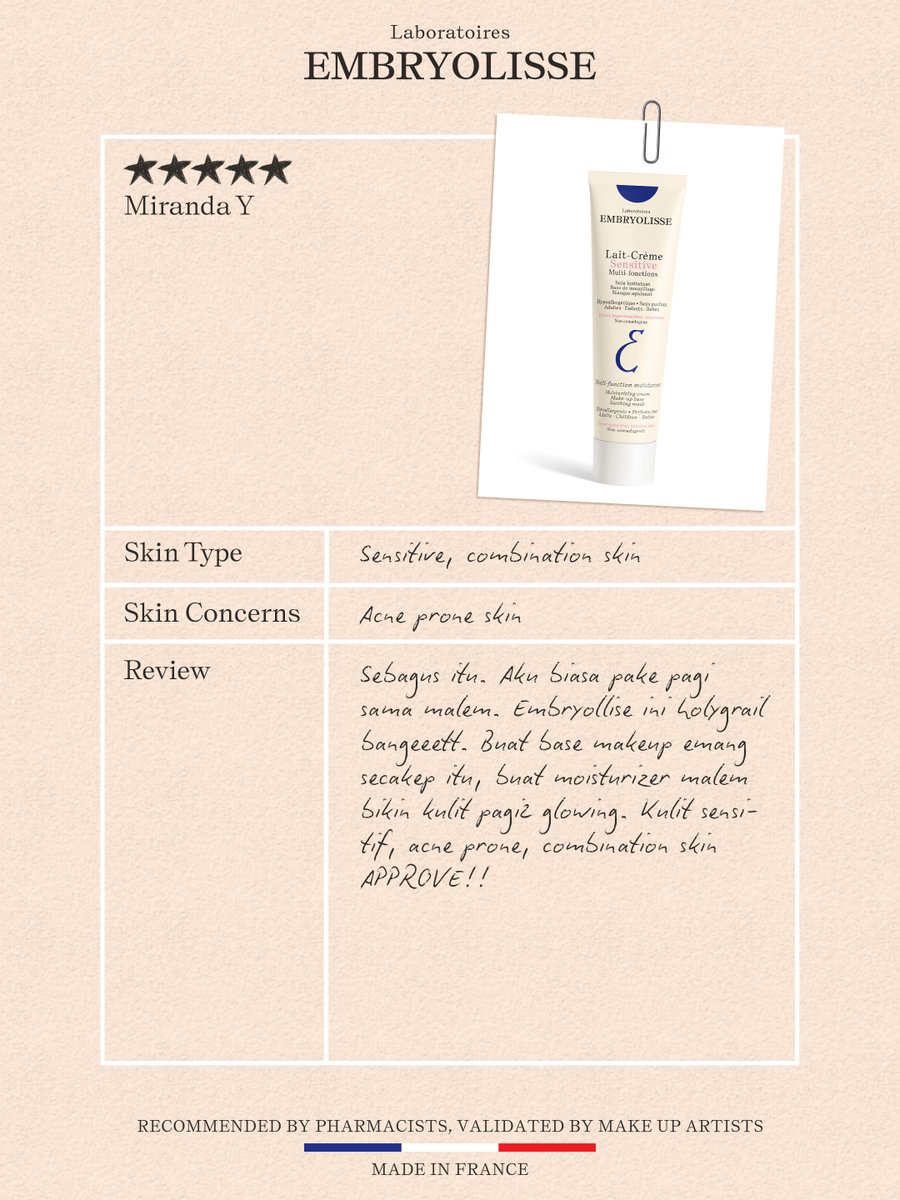 Embryolisse_idn's tweet photo. Proven on real skin.

Different skin types. Different concerns. Thoughtfully formulated solutions.

From deep hydration to gentle care and shine control—see what people are saying about Lait-Crème Concentré, Lait-Crème Sensitive, and Mattifying Moisturizer ✨

#EmbryolisseIndonesia #DermaSkincare #DermaMoisturizer #Moisturizer