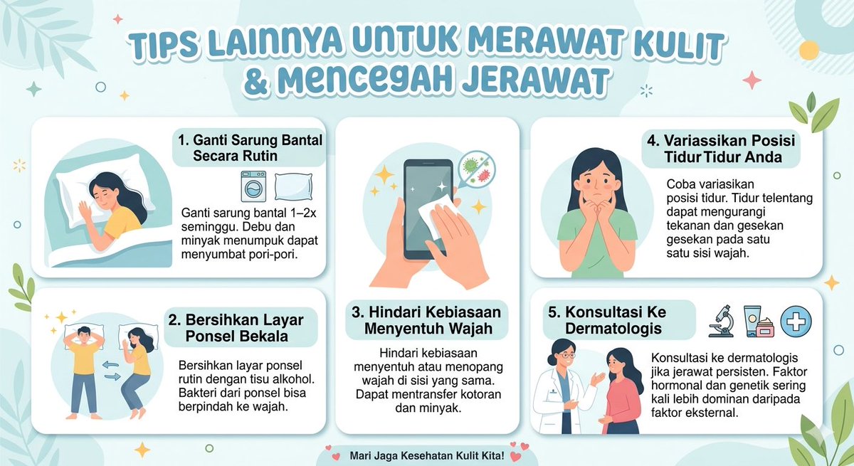 Jerawat Selalu Muncul di Sisi Wajah yang Sama? Ini Penjelasan Ilmiahnya

Jerawat yang konsisten muncul di satu sisi wajah memang bukan kebetulan, namun penyebabnya bersifat multifaktorial. Secara ilmiah, Cutibacterium acnes adalah bakteri komensal yang sudah hidup alami di