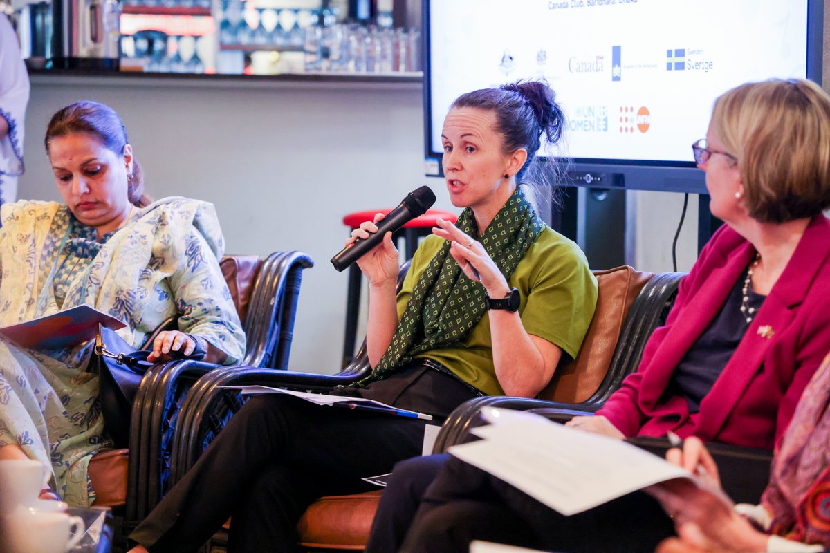 SwedeninBD's tweet image. 3.3M women in 🇧🇩 experienced technology-facilitated #GBV in the past year. This week, @CanHCBangladesh, @AusHCBangladesh, @UKinBangladesh, @SwedeninBD, @NLinBD1, @UNFPA, @UN_Women, Bonhishikha–unlearn gender gathered to push for safer digital spaces for women &amp;amp; girls.

#IWD2026