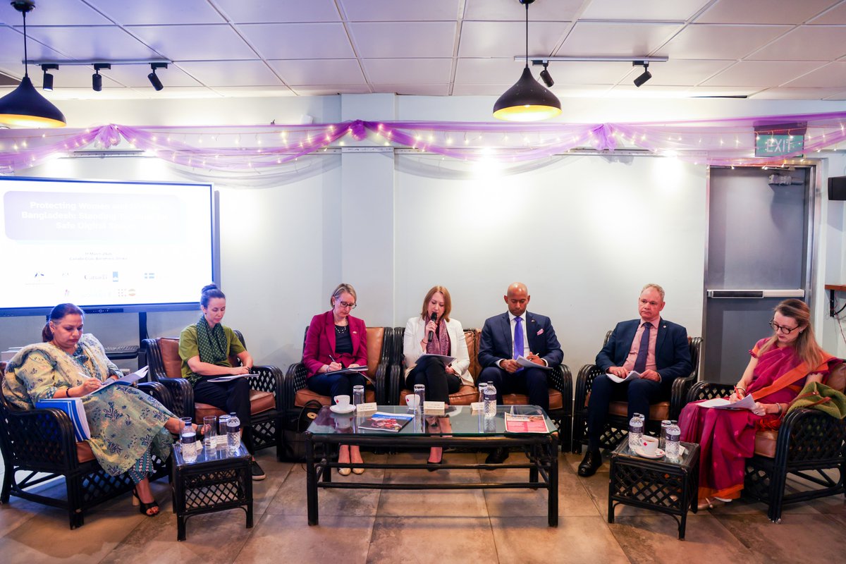SwedeninBD's tweet image. 3.3M women in 🇧🇩 experienced technology-facilitated #GBV in the past year. This week, @CanHCBangladesh, @AusHCBangladesh, @UKinBangladesh, @SwedeninBD, @NLinBD1, @UNFPA, @UN_Women, Bonhishikha–unlearn gender gathered to push for safer digital spaces for women &amp;amp; girls.

#IWD2026