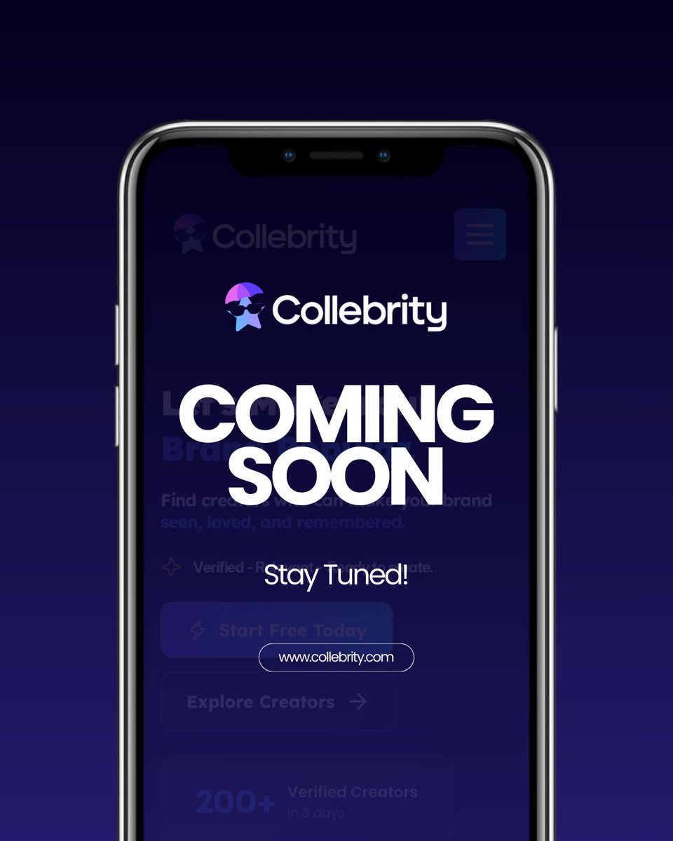 collebrity's tweet photo. Something big is coming. 👀

Creators × Brands × Growth

Stay tuned.

https://t.co/s3POUkZ5fg

#Collebrity #CreatorsUnite #GoViralTogether https://t.co/H8a7QXpAkS