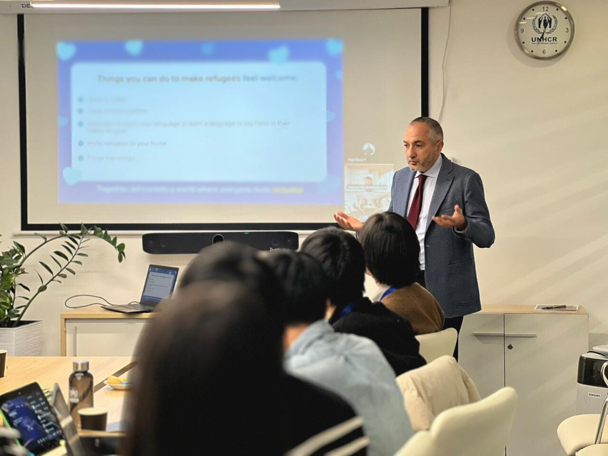 UNHCR_Cent_Asia's tweet photo. For the third year running, we were delighted to host students from @UTokyo_News_en at the UN Plaza in Almaty last week 🩵

Thank you for your continued partnership and engagement on @Refugees protection and #EndingStatelessness in Central Asia. ありがとうございます
@UNHCR_Tokyo https://t.co/ceHZpKNKcF
