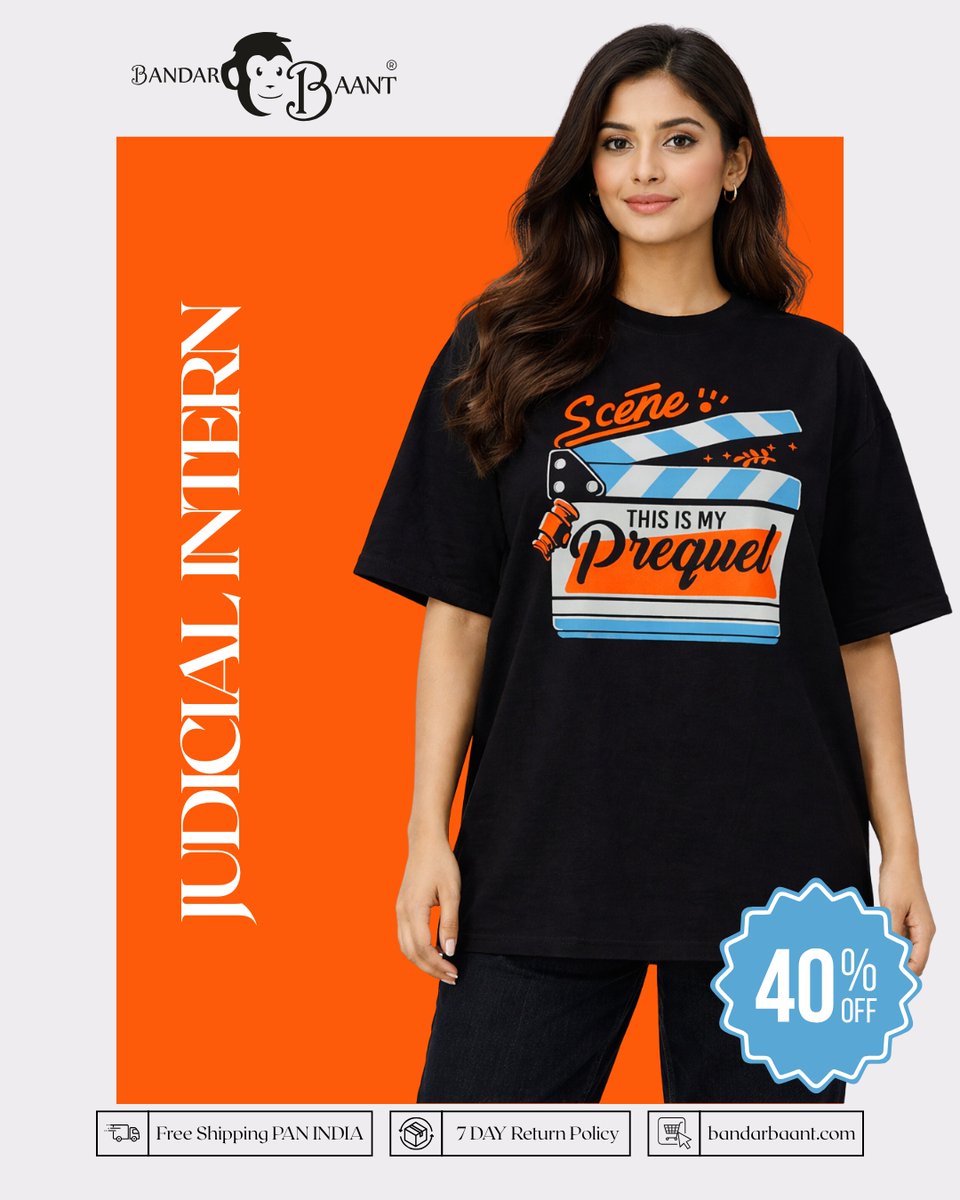 bandarbaant's tweet image. Every legal legend has a beginning. Start your journey in style with the This Is My Prequel T-shirt for law students.
[Bandar Baant, Wear Your Work, Indian brand, printed T-shirt, professional T-shirt]
#BandarBaant #LawStudentJourney #indianbrand #OversizedTshirt #printedTshirt
