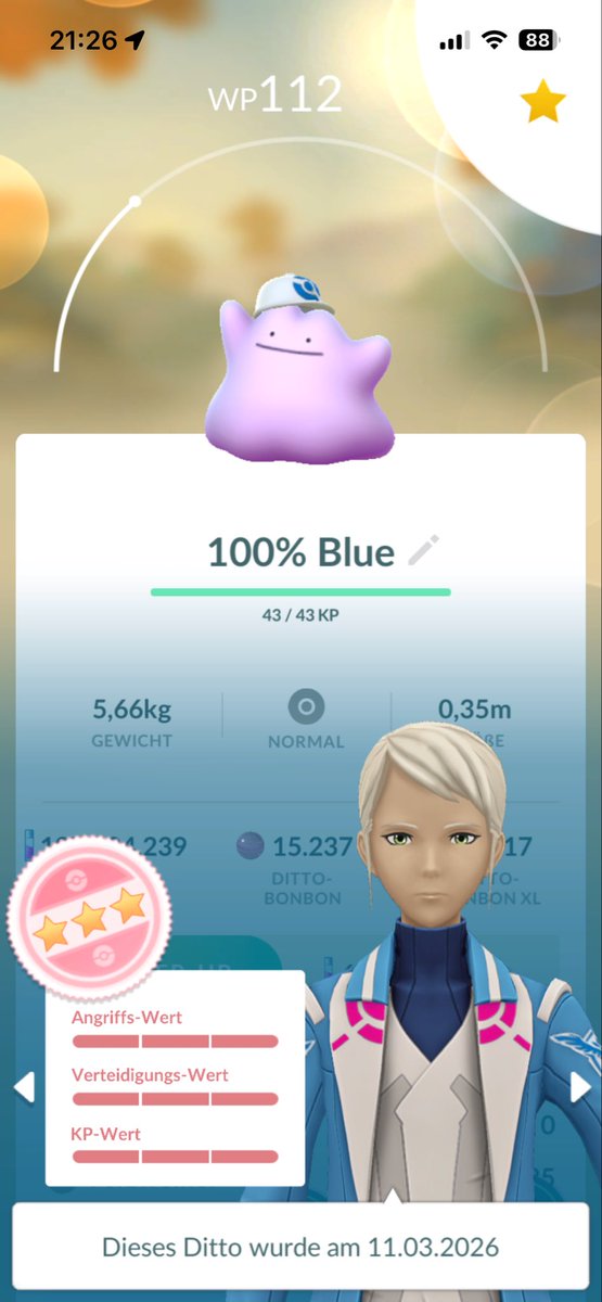 Madmar1976's tweet image. Daily haul 🥳🥳
Crazzzyyyy🔥🔥🔥
Shiny Ditto Lvl.1❤️❤️❤️❤️
3 Hundo 💯💯💯
#Ditto #Shiny #Hundo #PokemonGo