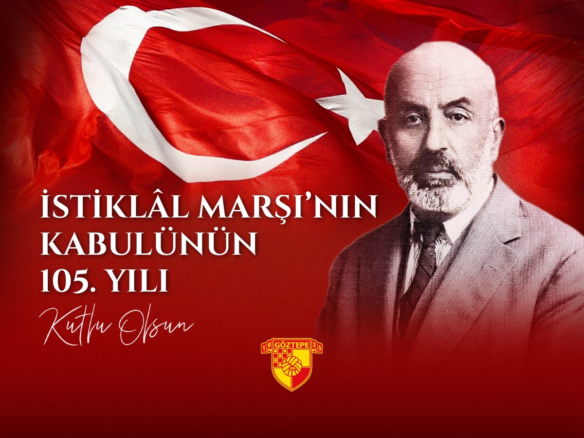 🇹🇷 İstiklal Marşımızın kabulünün 105. yılını kutluyor, başta Milli Şairimiz Mehmet Akif Ersoy ve Cumhuriyetimizin kurucusu Ulu Önderimiz Gazi Mustafa Kemal Atatürk olmak üzere istiklal mücadelemizin tüm kahramanlarını saygı ve minnetle anıyoruz.