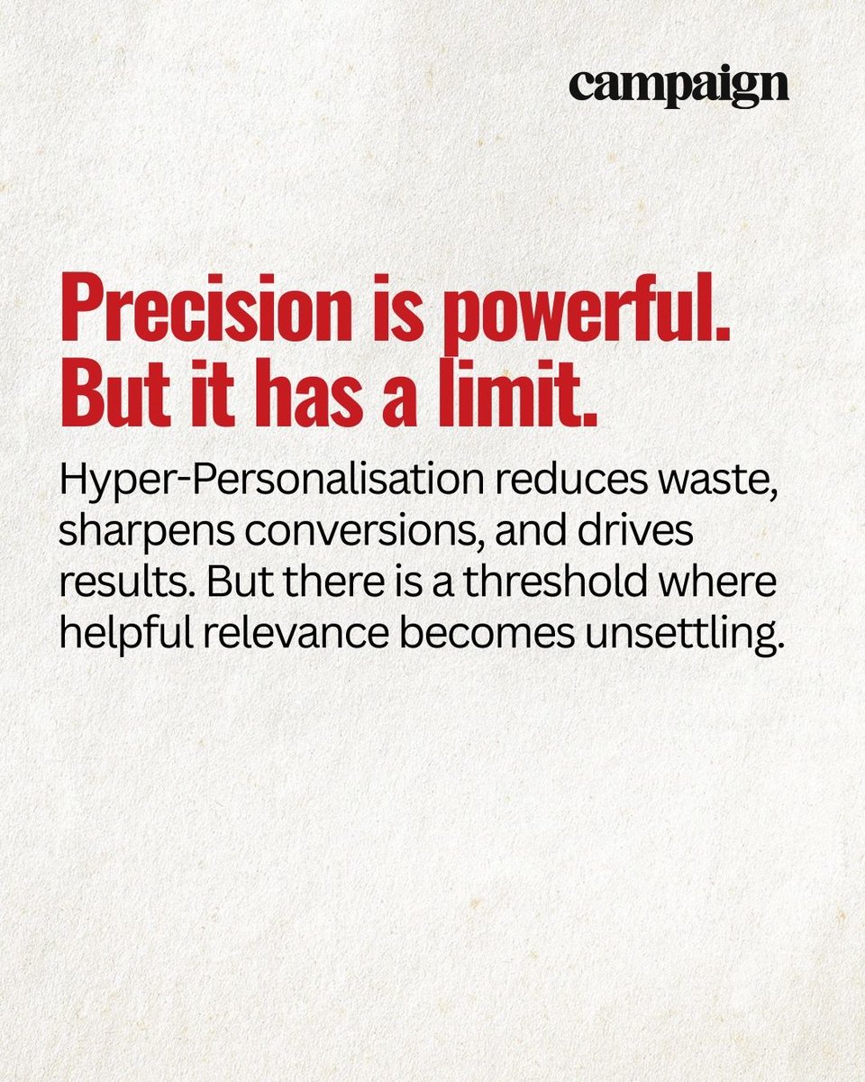 Campaign_India's tweet image. Sharper tools demand steadier hands. When algorithms know when you're most vulnerable, are we building brands that convert efficiently but mean nothing?

Read more → tinyurl.com/3bc4ywwd

#advertising #industryinsights