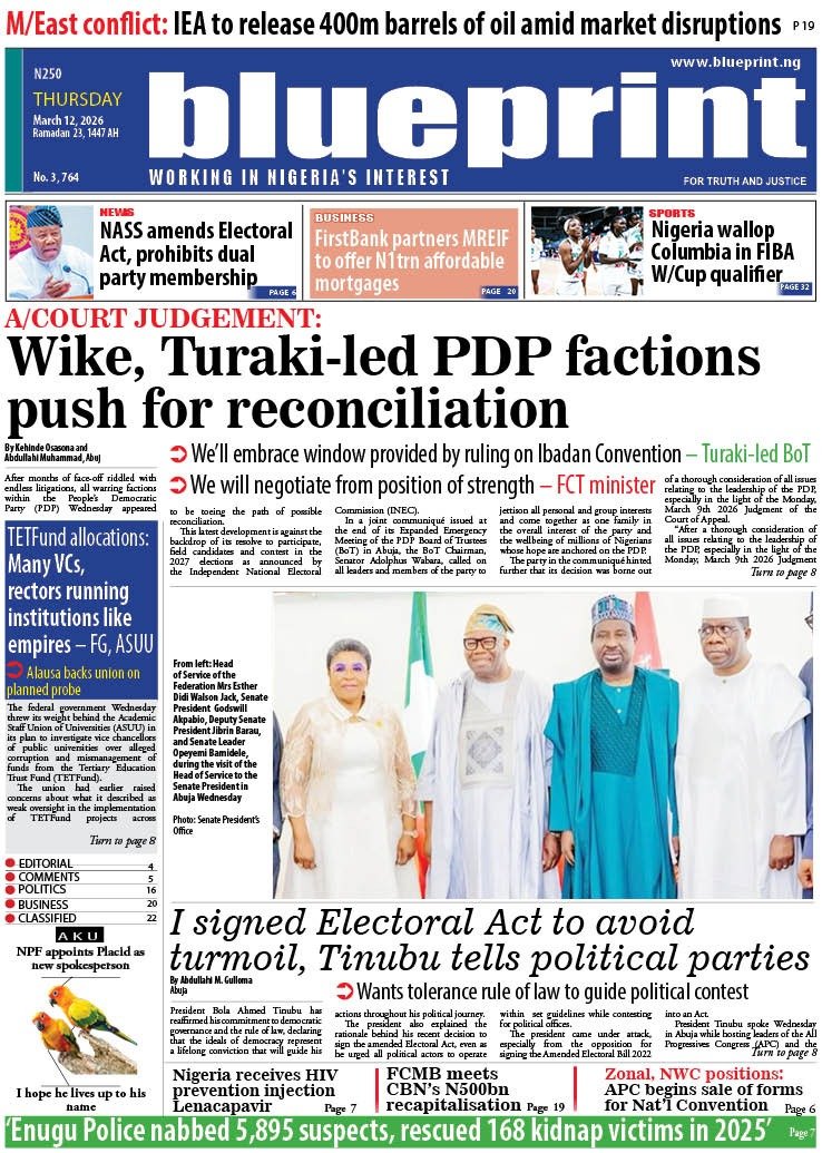 Blueprint_ng's tweet photo. #NEWSPAPER FRONTPAGE

Get your copy at https://t.co/1TZCoKc4Vx https://t.co/jbQSJ5l4nG