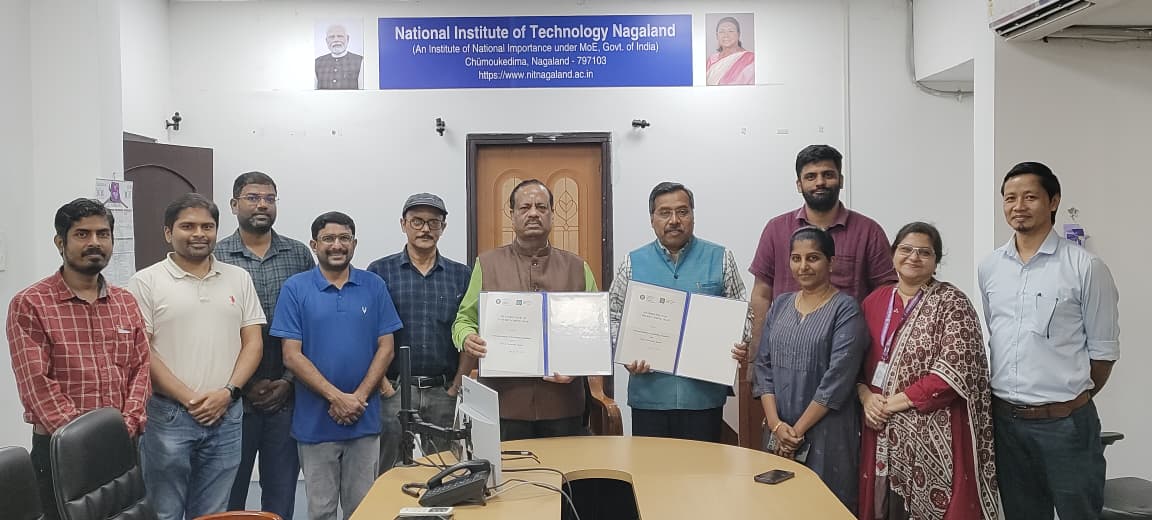 NagalandNit's tweet photo. 📢 MoU Signed!
 NIT Nagaland signed an MoU with Cotton University, Assam on 11 Mar 2026 to strengthen collaboration in teaching, research, and shared facilities.
The partnership also explores joint academic courses aligned with NEP 2020.

#NITNagaland #CottonUniversity #NEP2020 https://t.co/qa9Z9uDNvj