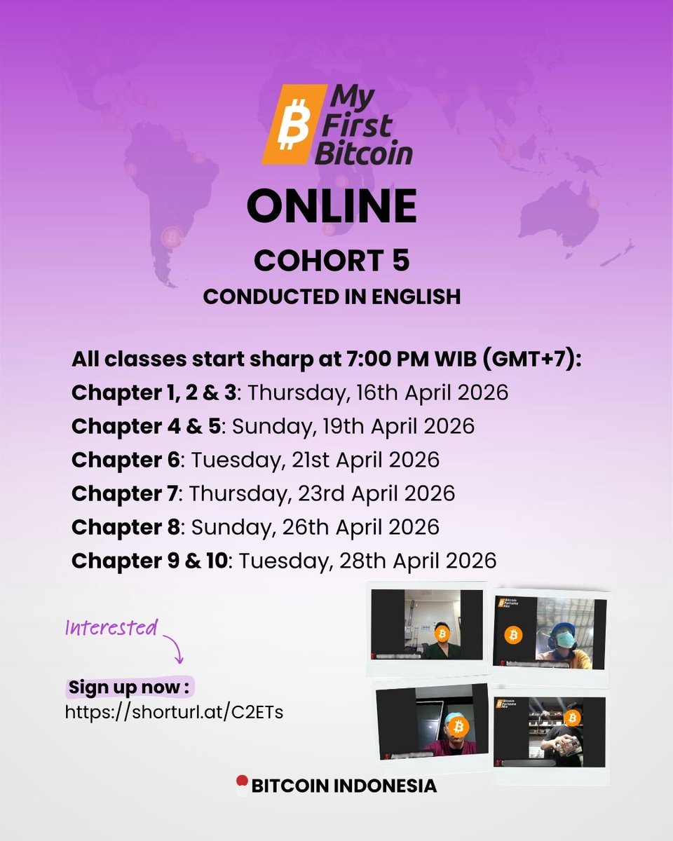 bitcoinindo21ID's tweet photo. Sick of wanting to learn Bitcoin but always ending up disappointed? This class is for you!🔥

The world’s best Bitcoin curriculum! 

100% FREE, no hidden agenda!

Sign up now!👇🏻
🔗 https://t.co/6m01wIUhj0

#bitcoin #btc #myfirstbitcoin #education #learnbitcoin https://t.co/rWqY8VA6L4