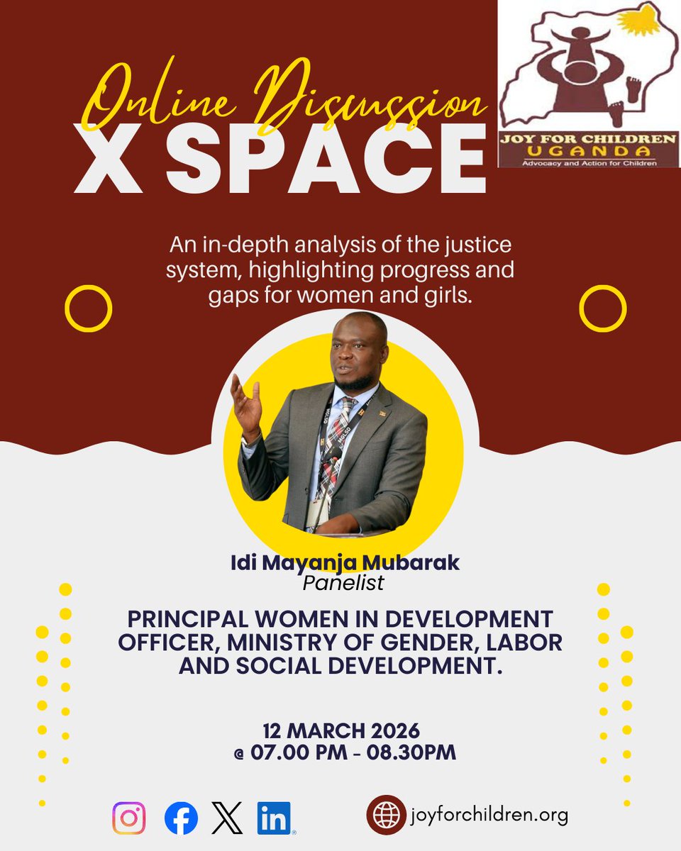 JOYFORCHILDREN's tweet image. _Correction. 
The time for the X Space is 7:00pm - 8:30pm, happening today 12th March. 

A conversation worth having, a conversation worth participating in. 
#Rights #Justice #Advocacy #Equality