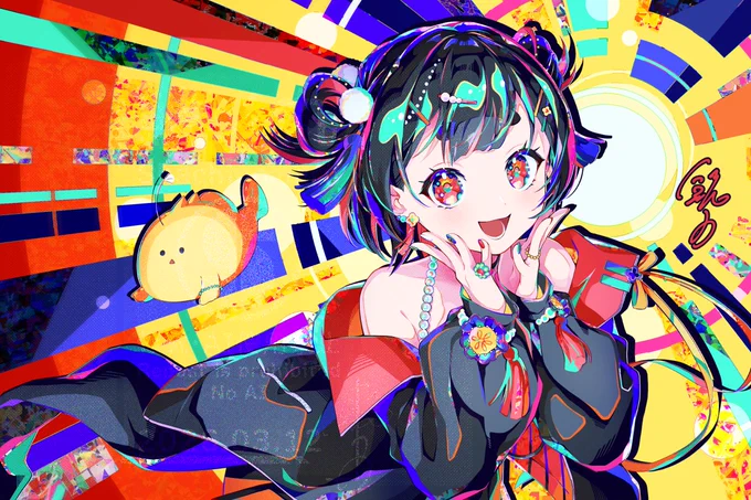 かえるあんこう様の1周年記念イラスト描かせていただきました! 活動1周年おめでとうございます