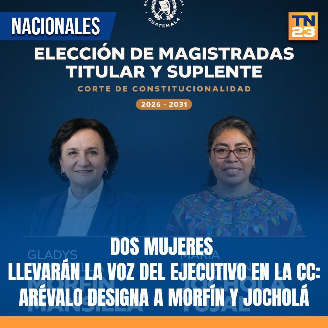 TN23NOTICIAS's tweet photo. 🚨#Dos #mujeres llevarán la voz del #Ejecutivo en la #CC: #Arévalo #designa a #Morfín y #Jocholá ➡️ https://t.co/fyUIcwlcr7 https://t.co/lPuqnTeYEd