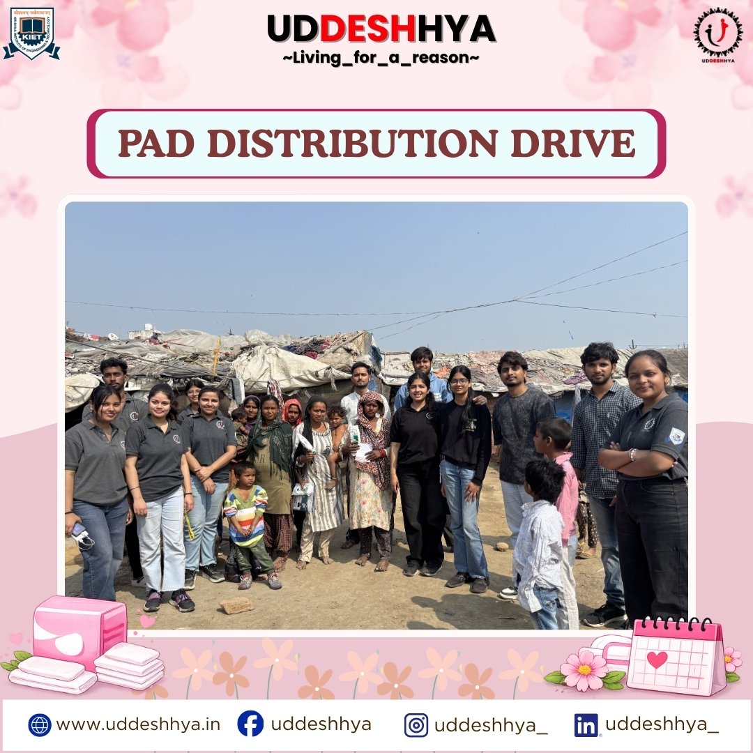 UDDESHHYA_'s tweet photo. “Empowering one woman with dignity today builds stronger communities for tomorrow.”

On 21st of February, our team organized a Sanitary Pad Distribution Program in the slums of Ravli and Rajnagar, providing essential hygiene products that are safe, accessible, and free of cost. https://t.co/NUjIV1zGy4
