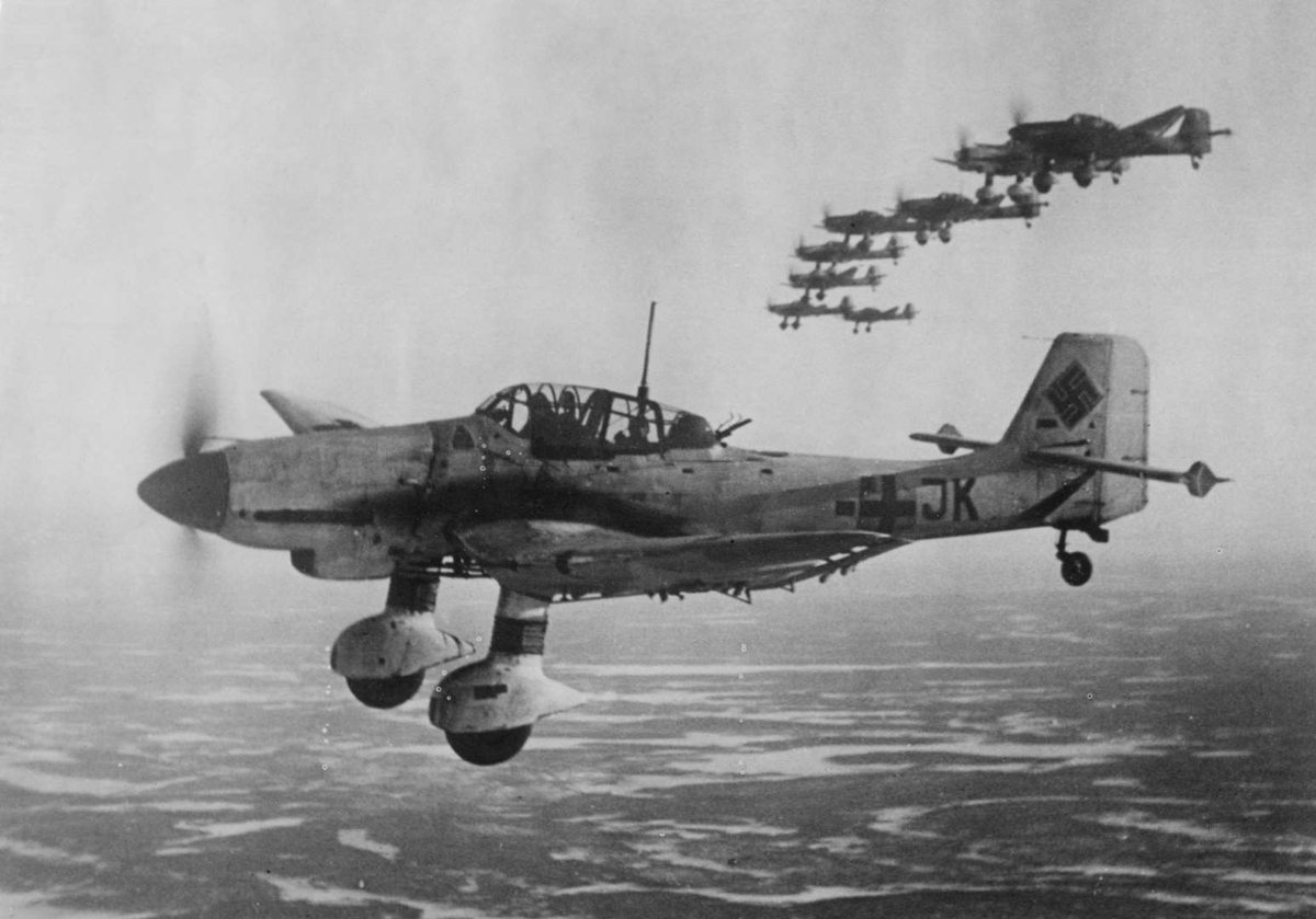 A formation of Ju-87 Stuka bombers near Kandalaksha in northern Russia, Jun 1944