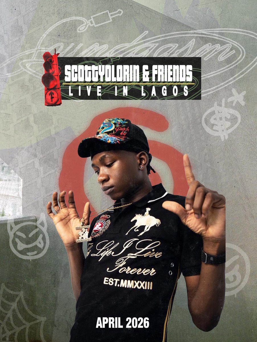 wearetooturnt's tweet photo. scottyolorin and friends live in lagos 

🗓️: April 2026

#soundgasm https://t.co/ZE1OZn41K4