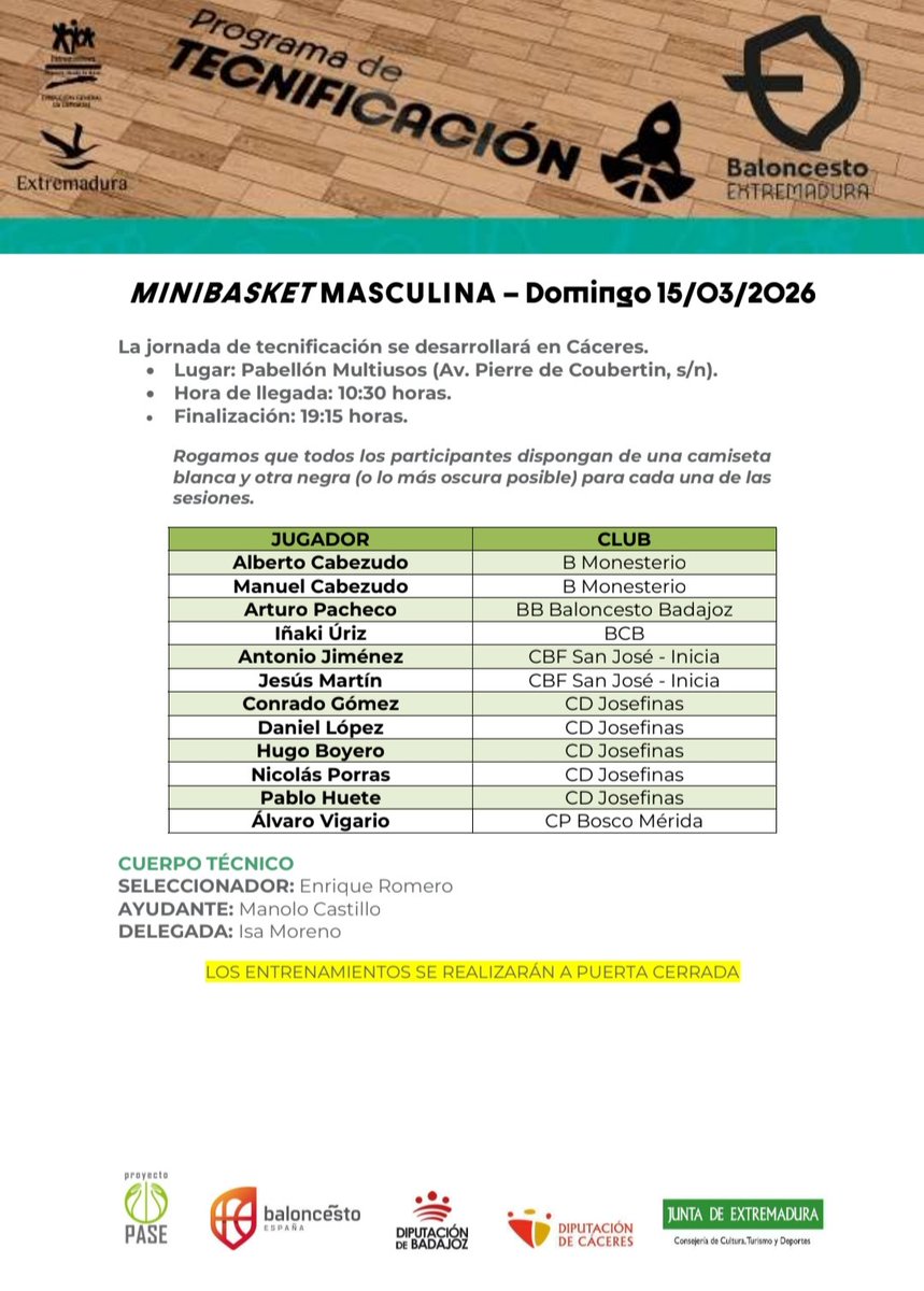 Tecnificación minibasket