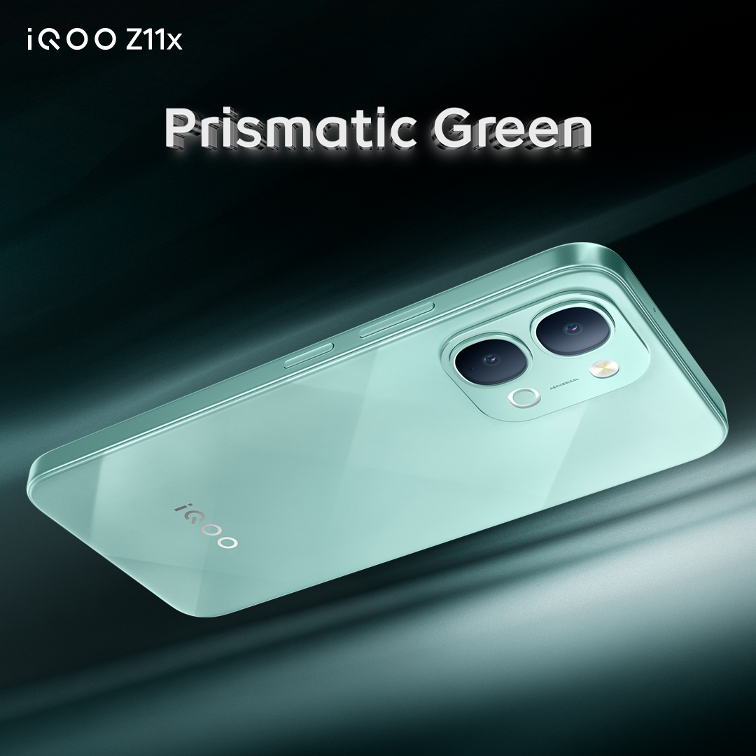 IqooInd's tweet photo. Prismatic Green!
Subtle. Striking. A color that catches attention. Every angle, every light, a spectrum of style in your hand.
Link: https://t.co/RrQyYzeka4
#iQOOZ11x #iQOOZ11xLaunch #LaunchingNow #AmazonSpecials https://t.co/qeJXkpTb7q