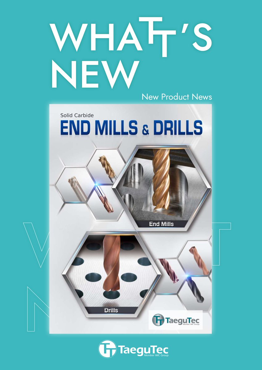 TaeguTec's tweet photo. WHAT’S NEW: https://t.co/YIZkWp9RY0
Dominate every cut.
The TaeguTec Solid Carbide End Mills &amp; Drills Catalog packs elite end mills &amp; drills engineered for maximum speed &amp; durability.
Tough materials? Bring them on.

#NewProduct #NPN #catalog #SolidCarbide #GetInspired #TaeguTec https://t.co/BG7GW3SGNu