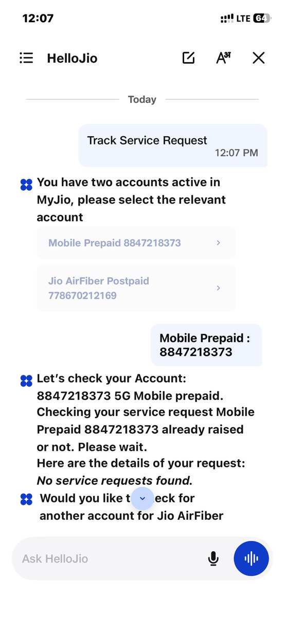 snghz92's tweet photo. @JioCare No service request !!! https://t.co/UDb3tdBqz5