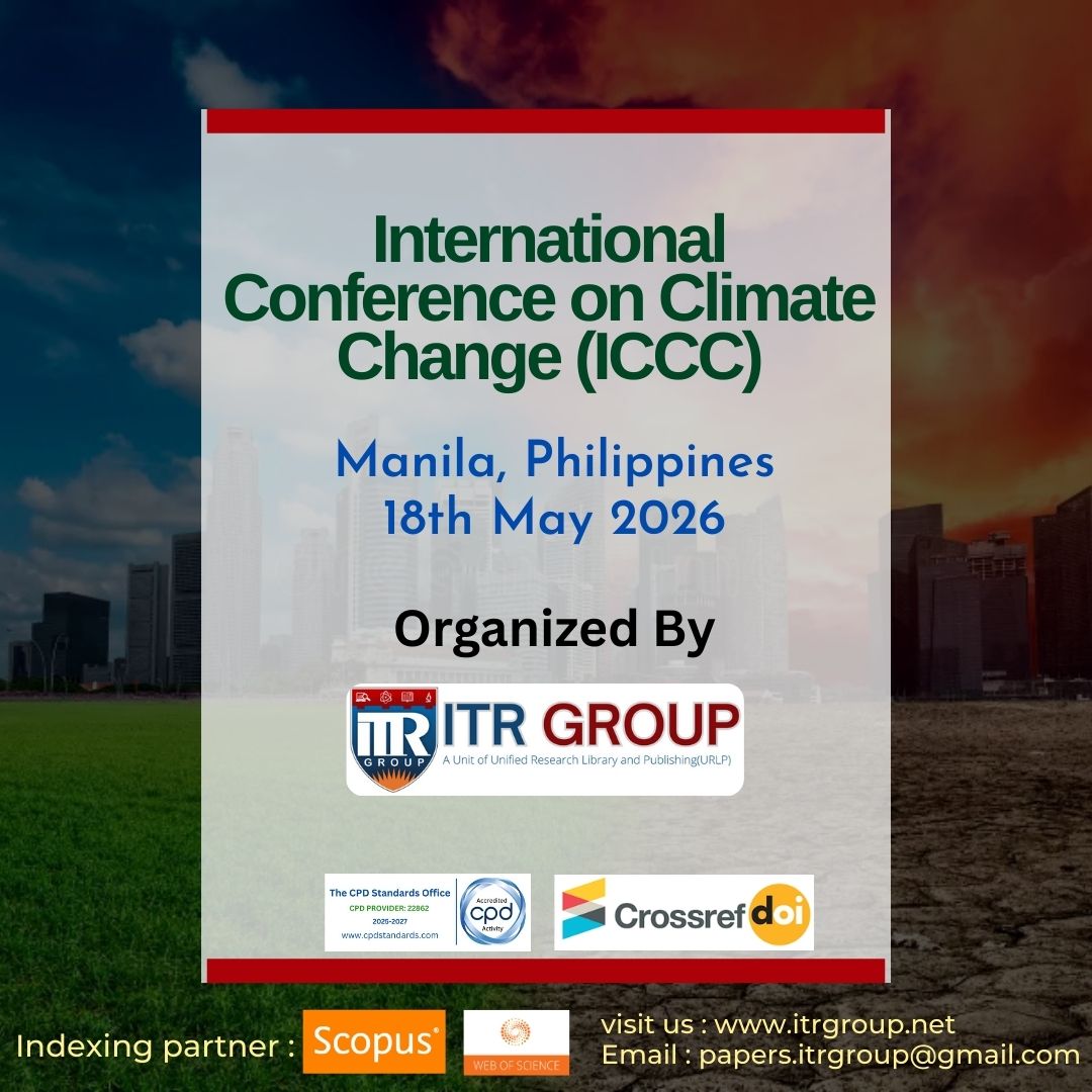 group_itr's tweet photo. 🌍 International Conference on Climate Change (ICCC 2026)📍 Manila, Philippines | 📅 18 May 2026

Connect with global experts on climate resilience &amp; sustainable development. 🌱

🔗 https://t.co/67WZlrqal0

#itrgroup #ICCC2026 #ClimateChange #Sustainability #ManilaConference https://t.co/nC1WVTPok5