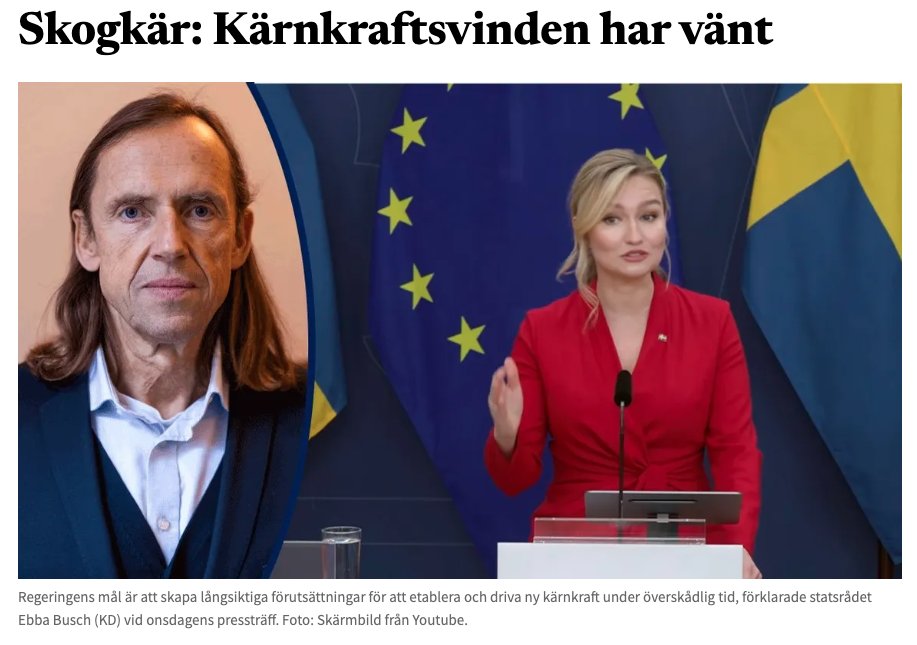 BulletinLedare's tweet photo. "Steg för steg banar Tidöpartierna väg för ny svensk kärnkraft. Och ute i världen omprövas synen på detta så omstridda kraftslag. Det gäller även EU, där det nu hörs allt mer kärnkraftsvänliga tongångar från kommissionen". https://t.co/dnYVybBBwE https://t.co/M9QY0r5PmJ
