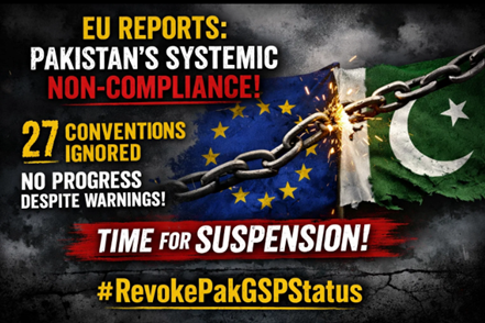 sorathsindhi64's tweet photo. EU reports confirm Pakistan's systemic non-compliance with 27 conventions. No progress despite warnings—time for suspension! Revoke Pak GSP Status https://t.co/XKB0zZmc7O