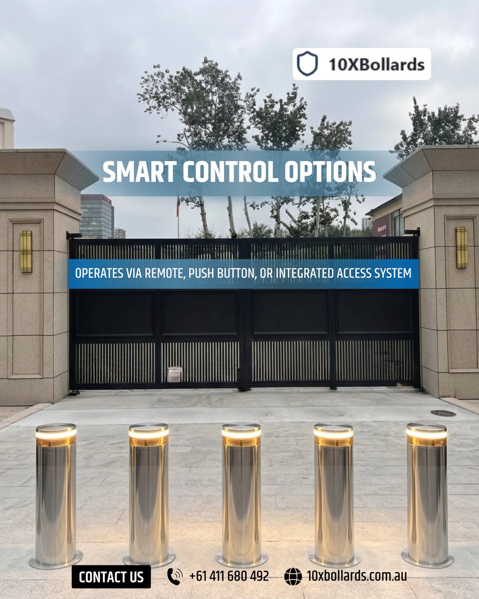10xbollards's tweet photo. Smart control options for seamless access. Operate via remote, push button, or integrated access system for efficient vehicle management.
📞 +61 411 680 492 | 🌐 https://t.co/hNqXxoCS2q

#SmartAccessControl #VehicleControl #AccessManagement https://t.co/j2XC9WnaTr