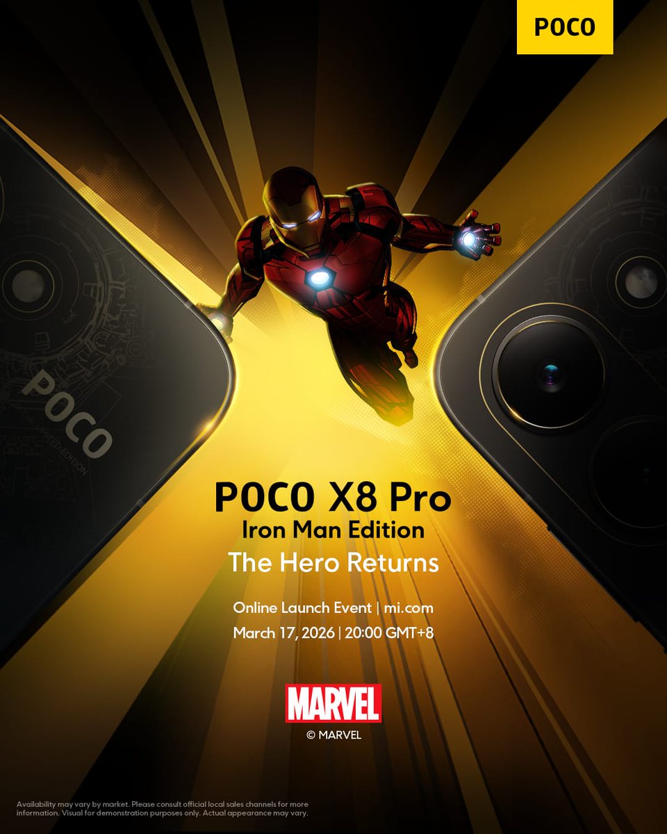 YashHora1's tweet photo. If Tony Stark designed a phone…
it might look something like this.
POCO X8 Pro Iron Man Edition, this one is for the Marvel fans and tech lovers alike.

#POCOX8ProSeries
#POCOX8Pro
#AlIPowerNoBS

@IndiaPOCO @KenSekhar @AnkitSingh_08 @sandeep9sarma @Huilgol @digvj https://t.co/xWgZYePbPH