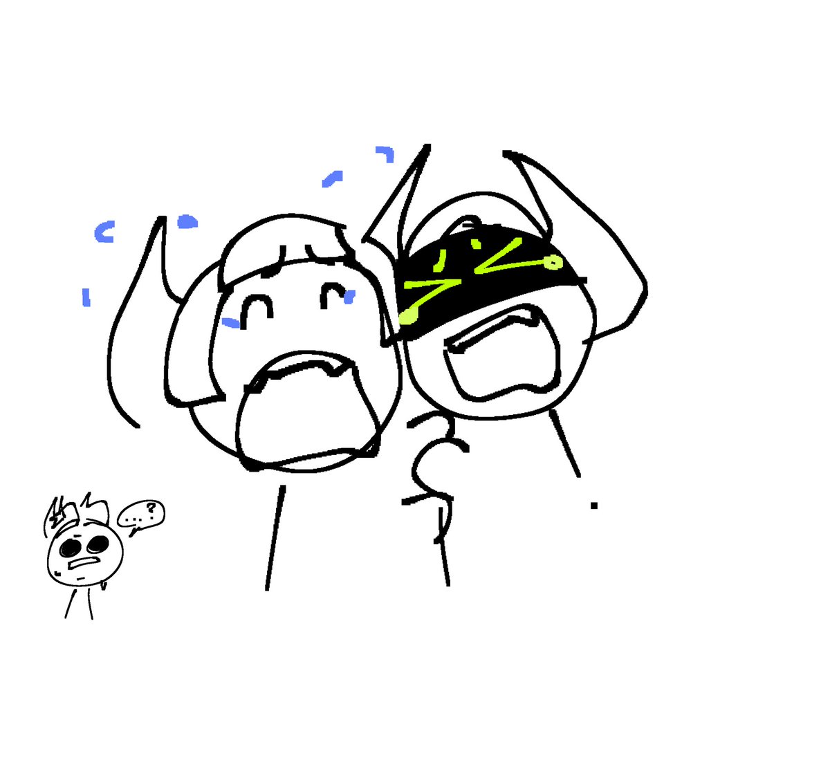 Another qrt cuz i had to draw this. Thry are the BESTEST of friends this bot is LYING