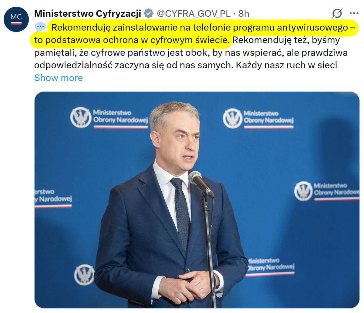 InfZakladowy's tweet photo. Drodzy, nie stosujcie się do rekomendacji ministra cyfryzacji, Krzysztofa Gawkowskiego (@KGawkowski). Jest niekompetentny i ma duże parcie na szkło. To fatalna kombinacja, której efektem są takie właśnie wypowiedzi, głupie i szkodliwe. https://t.co/95GKxIYddO