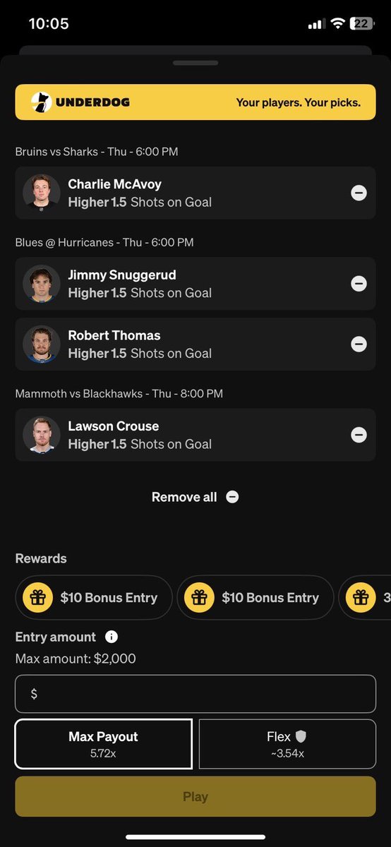 BigBeava's tweet photo. @DaddyDimmuTv @fanaticslive Here is my underdog slip if you didn’t already do it https://t.co/BFQoEB0I9h