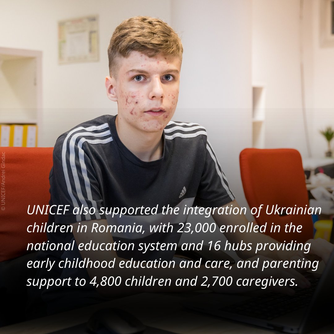 📚 Education opens doors.

In Romania, UNICEF works with national authorities, teachers &amp; communities to prevent school segregation, reduce dropout, and promote inclusive, quality education.

ℹ️ Discover some of our work