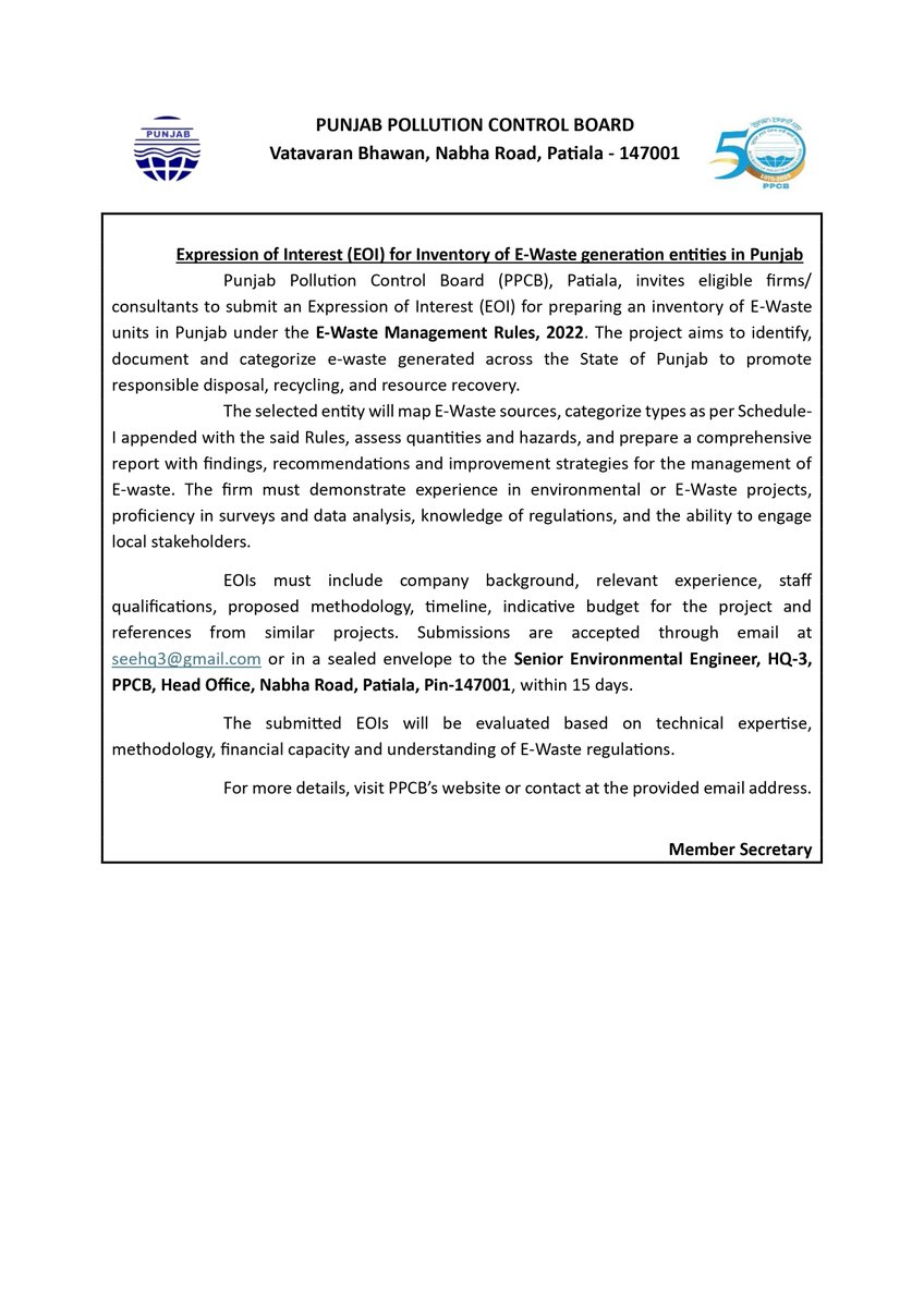 Punjab Pollution Control Board - PPCB tweet media