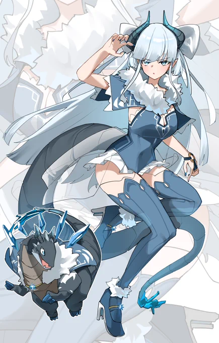 #oc 氷 ドラゴン娘