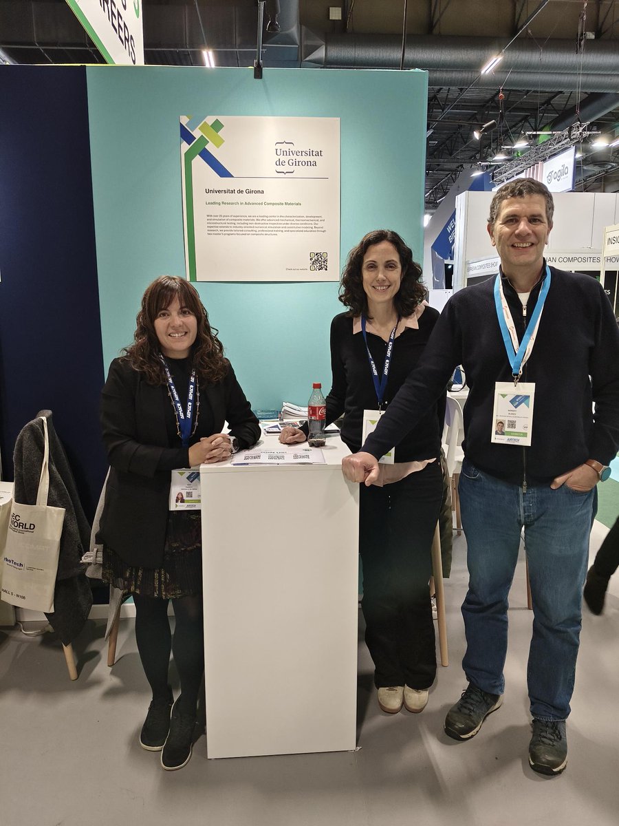 amade_udg's tweet photo. AMADE -  @univgirona at #JEC2026 🚀

Our colleagues Isabel Bagudanch, Norbert Blanco &amp; Cristina Barris are attending the event.

📍 You can meet them at booth 6M126 to discuss composites research and collaboration opportunities.
#Composites #MaterialsScience #Innovation https://t.co/lAsz5cAKs9