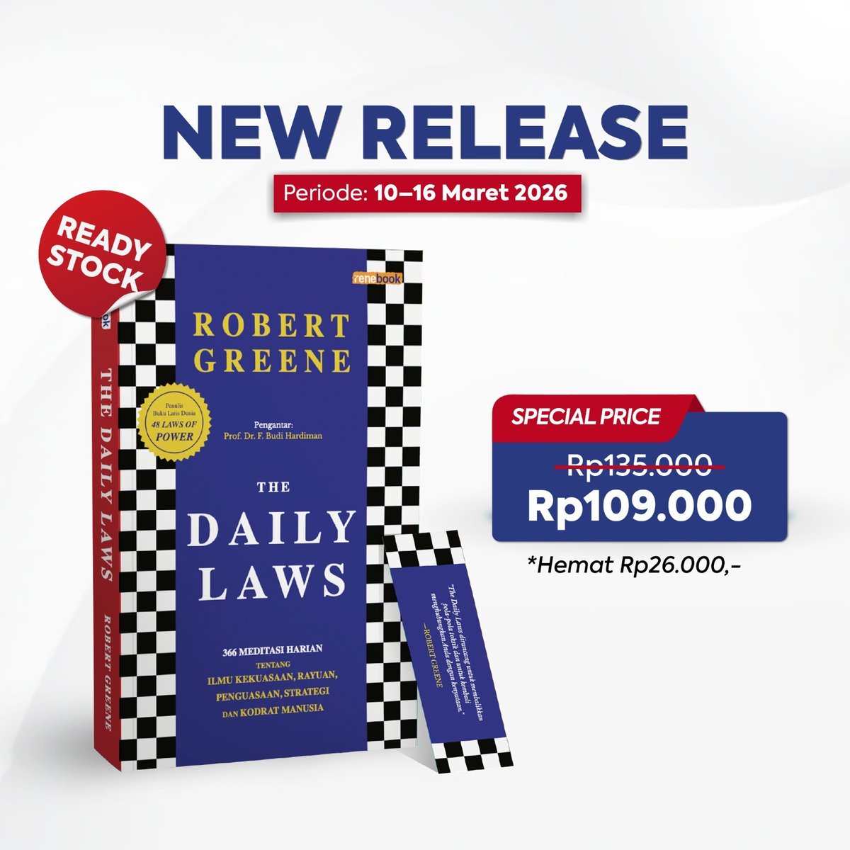 🛒 PESAN BESOK, BUKU LANGSUNG DIKRIM! 📦

✨ NEW RELEASE BUKU SERI ROBERT GREENE ✨
📚 The Daily Laws

bukabuku.com/browses/produc…