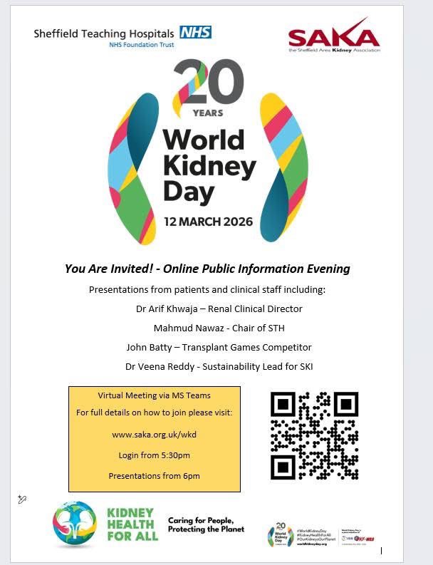 MahmudNawaz's tweet photo. Today we are running four events to raise awareness for #WorldKidneyDay and the #Sheffield2026 #BritishTransplantGames.

✅ school assembly

✅ stall on first floor @LoveMeadowhall

✅ online event 6-7pm (details on pic) - https://t.co/miR7HrdfAq

@worldkidneyday @TActive_BTG https://t.co/xJkCh4Q4dc
