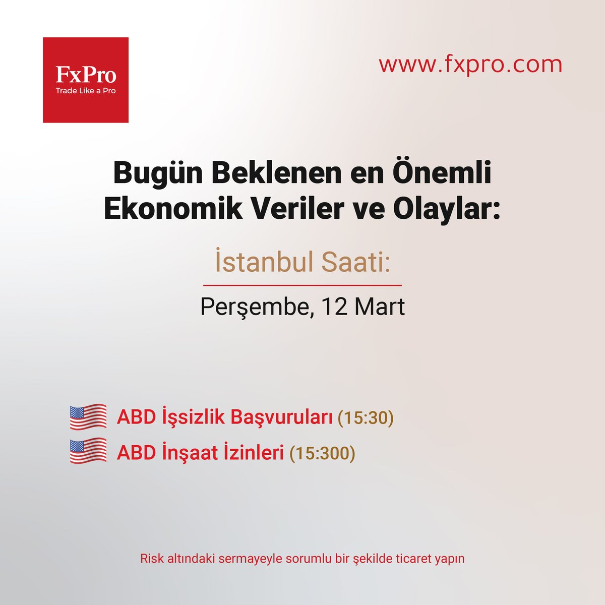 Günün beklenen en önemli ekonomik olayları ve verileri
İstanbul Saati

Perşembe, 12 Mart
🇺🇸 ABD İşsizlik Başvuruları (15:30)
🇺🇸 ABD İnşaat İzinleri (15:30)

#fxpro #Yatırım #Borsa #Finans

Risk altındaki sermayeyle sorumlu bir şekilde ticaret yapin