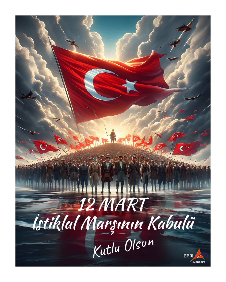 epminsaat's tweet photo. "Korkma!" Diye Başlayan Sarsılmaz Bir Destan.
Bağımsızlığımızın mührü, milli birliğimizin en sağlam senedi olan İstiklal Marşı'mızın kabulünün yıl dönümünü gururla kutluyoruz. https://t.co/UeAArV6NMM