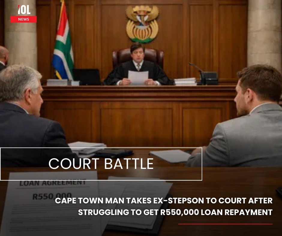 IOL's tweet image. The Western Cape High Court has dismissed an attempt by a former stepson to block a R550,000 loan dispute case. The ruling clears the way for his ex‑stepfather to present evidence in court, keeping the financial battle alive.
#crimeandcourts #WesternCape #courtcase #loans
Read on
