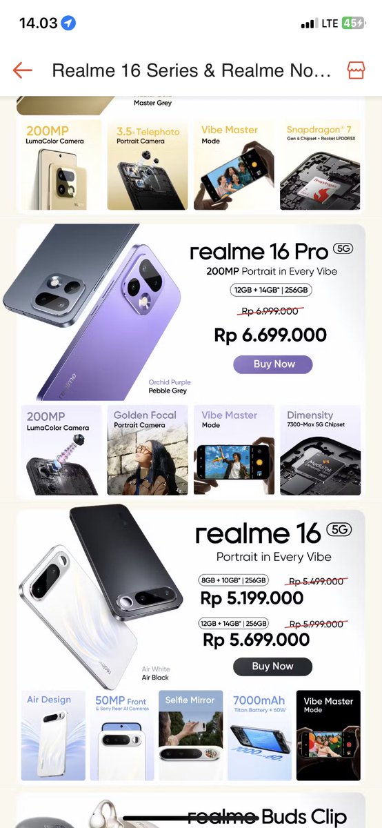 icetea_bcd's tweet photo. @ShopeeID Realme 16 Pro 5G. I Love desain dan camera so gorgeous!📸✨ #realme16Series5GxShopee https://t.co/wa94rXZ4SL