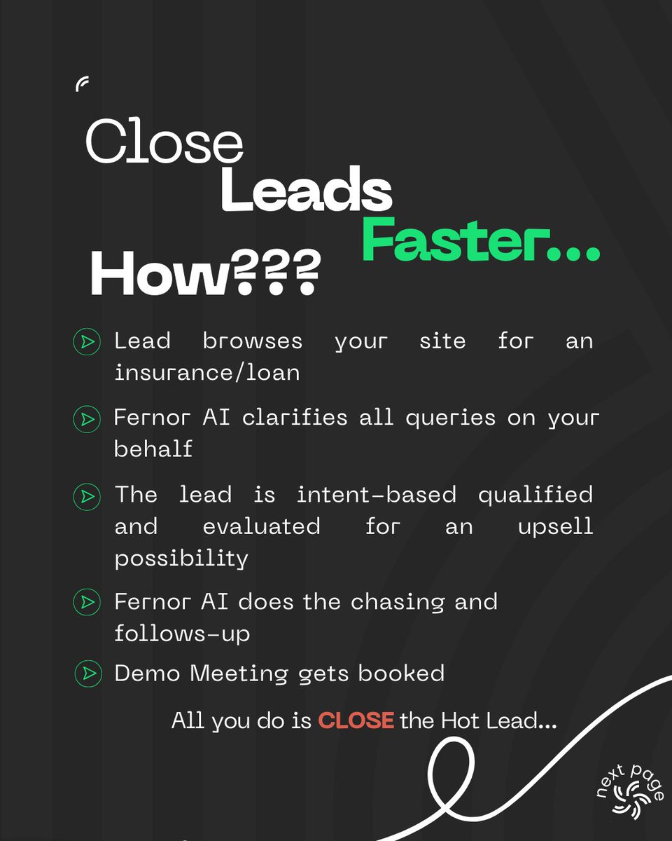 FernorAI's tweet photo. A high-intent lead lands on your insurance/loan page at 11 PM.
Your team is offline.
No chatbot. No follow-up.
By morning, they've already signed up with your competitor.
CLOSE Leads Faster - https://t.co/BHSvPLoJwn
#BFSI #AIAgents #SalesAutomation https://t.co/CkVtVpFX68