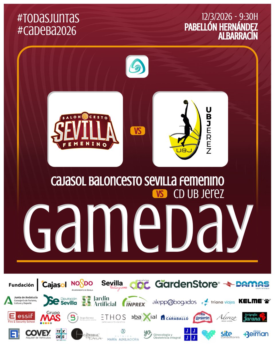 ¡𝐇𝐎𝐘 𝐉𝐔𝐆𝐀𝐌𝐎𝐒! ❤️

🆚 <a href="/UBJerez/">𝗨𝗕𝗝𝗘𝗥𝗘𝗭</a> 
🏟️ Pabellón Hernández Albarracín
⏰ 9:30H

⭐️ ¡Último día de Fase de Grupos del #CADEBA2026! ¡Vamos, equipo! ¡A por la clasificación!
