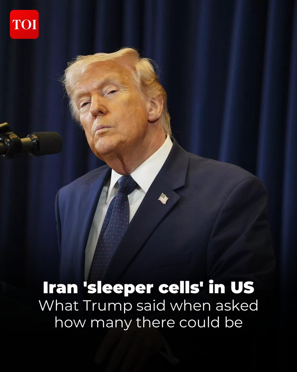 timesofindia's tweet photo. In the backdrop of escalating military action against #Iran, President #Trump disclosed the existence of Iranian sleeper cells operating on #USsoil. He placed the blame for potential breaches in border security squarely on the policies of former President #Biden. 

More details 🔗 https://t.co/BbeEyJ2rfx
